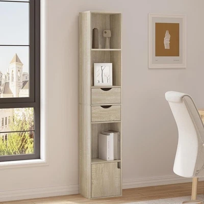 Bücherregal Holz Bücherschrank Standregal Büroregal Regal 6 Fächer 30x158x24 cm - Bild 1 von 4