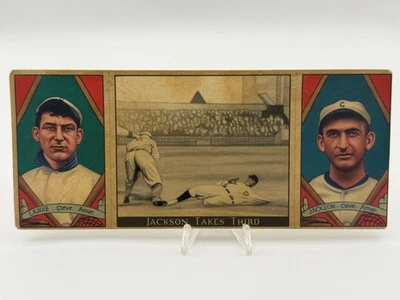 Helmar Brewing T202 Joe Jackson Nap Lajoie 1912 Hassan Style Triple Folder Card - Image 1 of 2