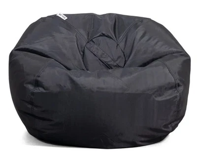 Big Joe 经典豆袋椅,黑色,16 英寸高 x 27.5 英寸宽 x 27.5 英寸深,二手状况。 — 第 1/4 张图片