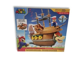 New Super Mario Bros. Deluxe Bowser's Airship Playset w/ Mario Action Figure - Picture 1 of 7
