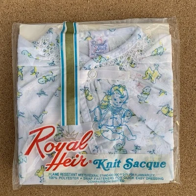 Vintage Royal Heir Up to 18 month Sleepwear Knit Sacque Layette NIP - Image 1 of 4