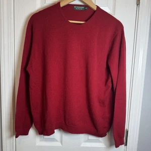 Hector Russell Men’s 100% Pure Cashmere Scotland XL Red Round Neck - Picture 1 of 5