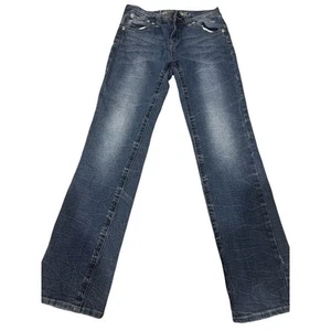 Justice Girls Size 14R Mid Rise Straight Jeans Medium Wash 5 Pockets Free Ship - Picture 1 of 16