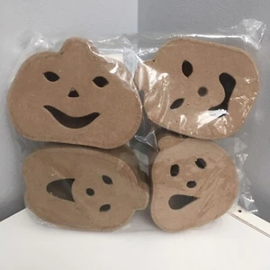 4er Set Pappmaché Kürbis Gesicht Jack o Laterne Halloween Boxen fertig bemalt - Bild 1 von 9