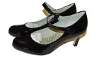 Clarks Womens Arista Ash Heels size 7 D Mary Jane Court style Black Patent  Bnib