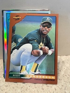  1996 Score Dugout Collection #A10 Rickey Henderson A's !