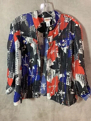 Ruby Rd Favorites Womens Jacket Size 10 Colorful Lightweight Multicolor Jacket - Image 1 of 4