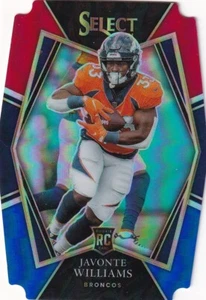 🏈 2021 SELECT RED & BLUE DIE CUT - JAVONTE WILLIAMS RC #157 DENVER BRONCOS - Picture 1 of 1