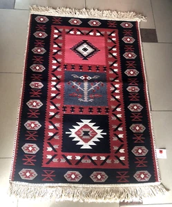 NEW ALBANIA KOSOVA ARTISAN KILIM CARPET RUG-MULTICOLOR DESIGN RUG-60 CM X 90 CM - Picture 1 of 6