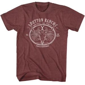 Yellowstone Dutton Ranch Protect The Family Est 1886 Cow Skull Men's T Shirt - Picture 1 of 3