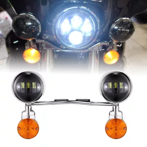 4.5" LED Passing Turn Signal Spot Fog Lights Bar For Harley Honda Yamaha - Picture 1 of 12