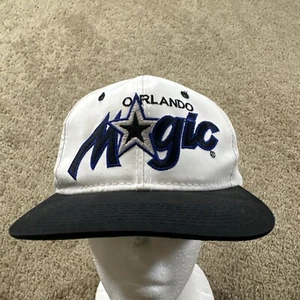 Vtg Orlando Magic Hat Cap Adult White Snapback Sports Specialties Script 90s - Picture 1 of 9