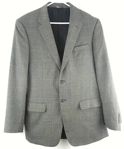 Jos. A. Bank Black Gray Tweed Wool Sports Coat Jacket Men's Size 42L 42 L - Picture 1 of 8