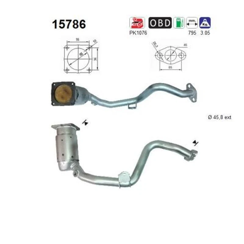 AS 15786 Catalyseur Pour Peugeot Partner Combispace Partner 306 306 Break - Photo 1/1