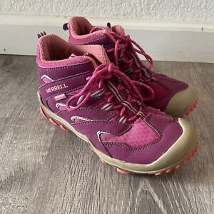 Merrell Girls Size 2 Hiking Boot Activewear Pink Purple Outdoor Shoe