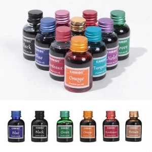 NEW 30ml Fountain Pen Ink In Bottle Choice Of 11Colours Rich Bright Sale✨ - Picture 1 of 22