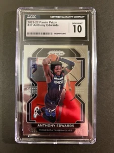 2021-22 Panini Prizm Anthony Edwards #37 CGC 10 GEM MINT - Picture 1 of 2