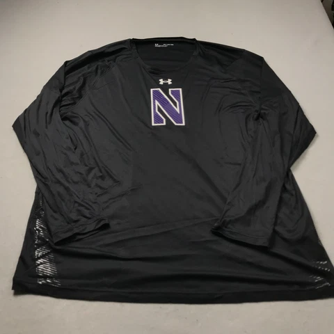Northwestern Wildcats Shirt Mens 3XL XXXL Black Under Armour Long Sleeve NCAA Cover