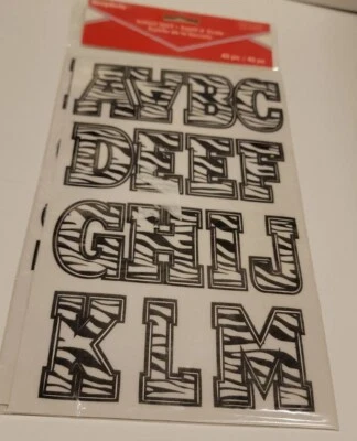 New 43 Pc Set Letters Numbers Alphabet Zebra Prunt Large Letters  2" Tall 1.5" W - Image 1 of 4