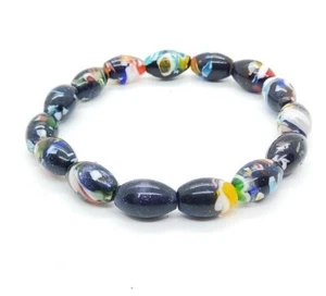Millefiori ARMBAND blauer Regenbogen Goldstein - Bild 1 von 2