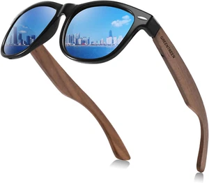 Occhiali Da Sole Polarizzati in Legno per Uomo Donna: Protezione UV400 E Riduzio - Foto 1 di 12