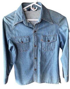 Camisa Chaqueta Levis Naranja Tab Denim Western Para Hombre Grande Cierre a Presión De Colección EE. UU. - Imagen 1 de 11