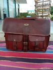 Vintage Satchel Laptop Business Bag Men 18" Leather Brown Sling Soft Briefcase
