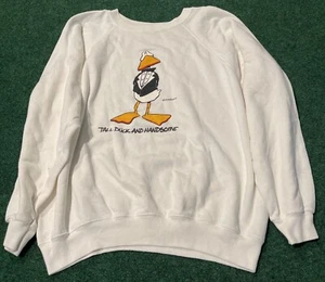 VTG 1985 Tall Duck and Handsome Crewneck Sweater Men Size XL 46-48 READ - Picture 1 of 12
