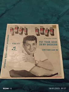 Paul Anka put Your head on my shoulder 45 7 Italy Columbia+raro inserto con foto - Imagen 1 de 3