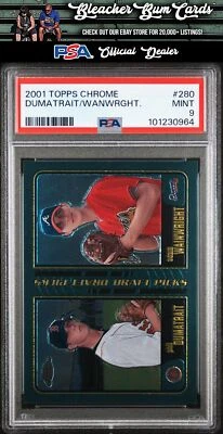 2001 Topps Chrome 280 Dumatrait Wainwright RC PSA 9 - Image 1 of 2