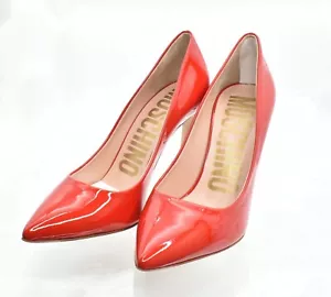 MOSCHINO Couture Pump Stiletto Patente Cuero Rojo (Efecto Barniz) Hecho en Italia - Imagen 1 de 5