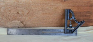 Antique Adjustable All Metal Carpenter's 12” Sliding Square No Leveling Bubble - Picture 1 of 9