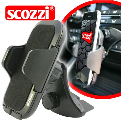SCOZZI® Handyhalterung Auto CD Schlitz Einschub Fach KFZ Smartphone Handy Halter