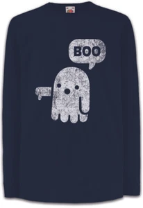 Boo II Kids Long Sleeve T-Shirt Fun Ghost Spirit Nerd Geek Halloween - Picture 1 of 1
