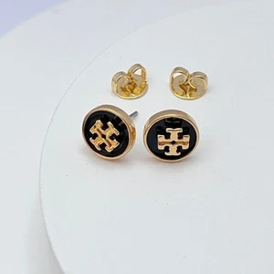 New! Tory Kira Enamel Circle Stud Earrings with Jewelry Pouch Size:1*1cm - Picture 1 of 2