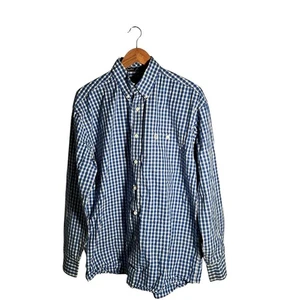 Wrangler Hemd Herren Gr. L blau kariert Button-Down George Strait Baumwolle Freizeit - Bild 1 von 13