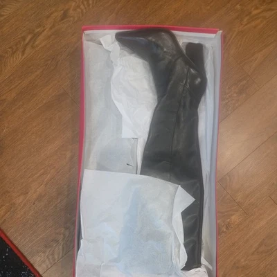 Vince Camuto Black Leather Demerri Knee Boots - Image 1 of 4