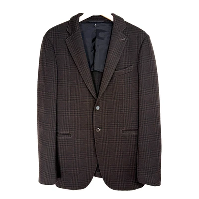 Armani Collezioni Blazer 40R Mens Brown Plaid Two Button Sport Coat Jacket - Image 1 of 4