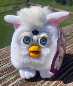 Vintage 1999 "BIG DANCE" Furby Buddies Bianco Peluche Bean Bag Tiger Electronics 4" - Foto 1 di 9