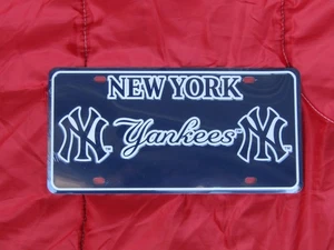 PLACA DE LICENCIA TOCADOR Exhibición New York Yankees NY Blanco y Negro MLB - Imagen 1 de 2