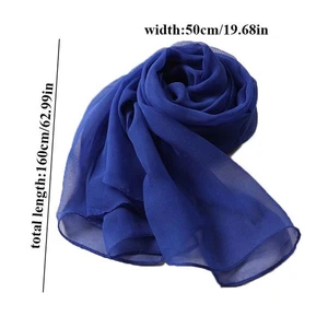 Chiffon Georgette Scarf Decorative Soft Scarves Solid Color Long Shawl * - Picture 1 of 26