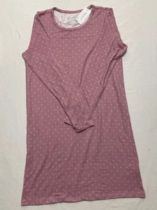 CHARTER CLUB Essentials Long Nightgown dress long sleeve ROSE XS - Picture 1 of 4
