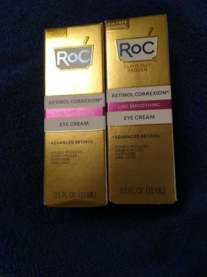 DOIS creme alisador para os olhos Roc Retinol Correxion Line 0,5 oz - Imagem 1 de 3