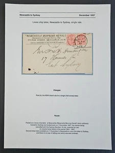 1897 New South Wales Loose Ship Letter 2 stamps cd Sydney-East Sydney - Picture 1 of 3
