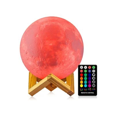 Moon Lamp - LOGROTATE 16 Colors, Dimmable, Rechargeable Lunar Night Light (5.... - Image 1 of 4