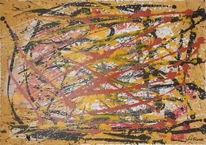 Jackson Pollock Signed Abstract Expressionist Oil Painting on Canvas - American - Picture 1 of 4