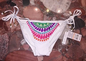Trina Turk Baja Embroidery White Tie Bikini Swimsuit Bottom Women's 2 NWT - Bild 1 von 7