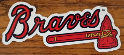 Atlanta Braves Baseball Decal Die Cut Static Cling Lic Color Sticker Made in USA - Image 1 of 4
