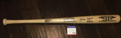 Murciélago Cooperstown tamaño completo firmado por Hank Aaron LE 715 inscripción 4/8/74 PSA/DNA Foto 1 de 4
