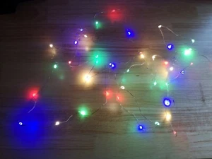 200 superbright LED multicolour pin fairy lights Christmas XMAS + timer multiact - Picture 1 of 8